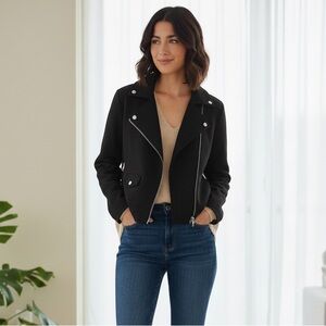 Banana Republic NWOT Women's Black Suede Jacket PTP 19” L21”